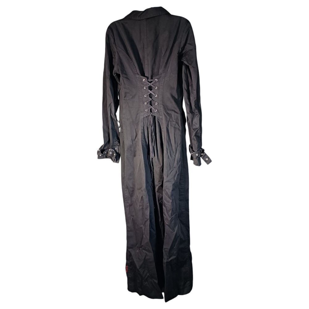 Tripp NYC Goth Dress Womens XL Long Black Front Zip Long Sleeve Cotton - Picture 3 of 7